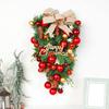 Plastic Christmas Wreath Bowknot Christmas Upside Down Tree Pendant Shining   Front Door