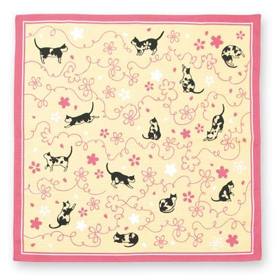 Miyamoto Kenema Kleine Furoshiki Box Hergestellt in Japan Sakura Produkt 320141 (Bento-Tuch), Japan, Handbedrucktes Muster, Katze, 50x50cm, Nummer