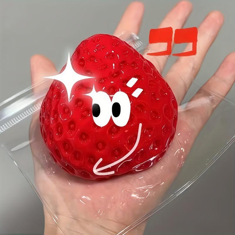 

Slow Rising Strawberry Squeeze Toy Soft TPR Squishy Fidget Stress Relief Gift Present For Office Desk Holiday красный
