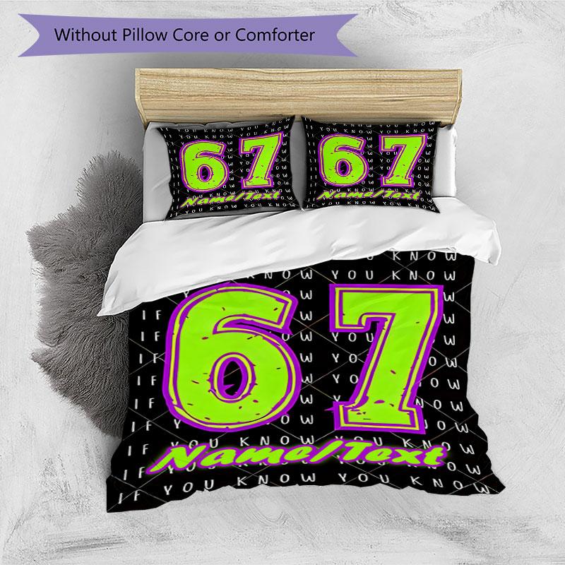 3PC Custom Name "67th Birthday Celebration" Bedding Set Printed Bedding Set Duvet Cover Closure Includes 1 Duvet Cover & 171 Pillowcases for Bedroom