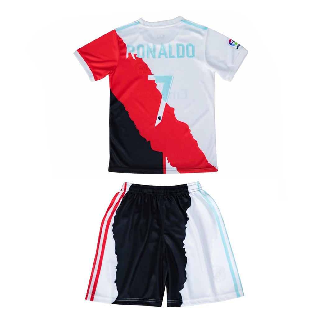 Dndtok Soccer Jersey with Number 7 Ronaldo Set for Training Top and Short and Breathable and Kids' Print, 2-Piece Boys, Bottoms, Sleeves, Pants,