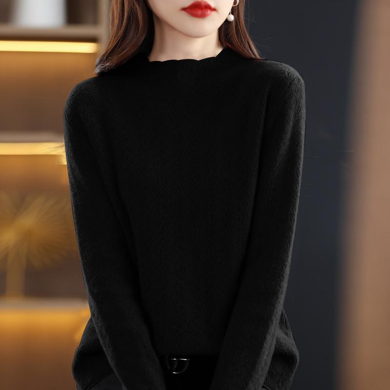Women's Cashmere Sweater Qinghe Cashmere 30% Cashmere 70% Wool Women's Autumn and Winter Cashmere Sweater Soft and Warm