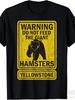 Unisex T-shirt Funny Yellowstone National Park Grizzly Bear T-Shirt - Vintage Warning Graphic Tee with Hamster Desi