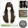 Women's Long Curly Wig with Realistic Cold Brown Waves - Lolita Style Full Head Cover