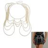 Luxury Shoulder Chain Pearl Women Body Chain Fashion Beaded Waist Chain  Female