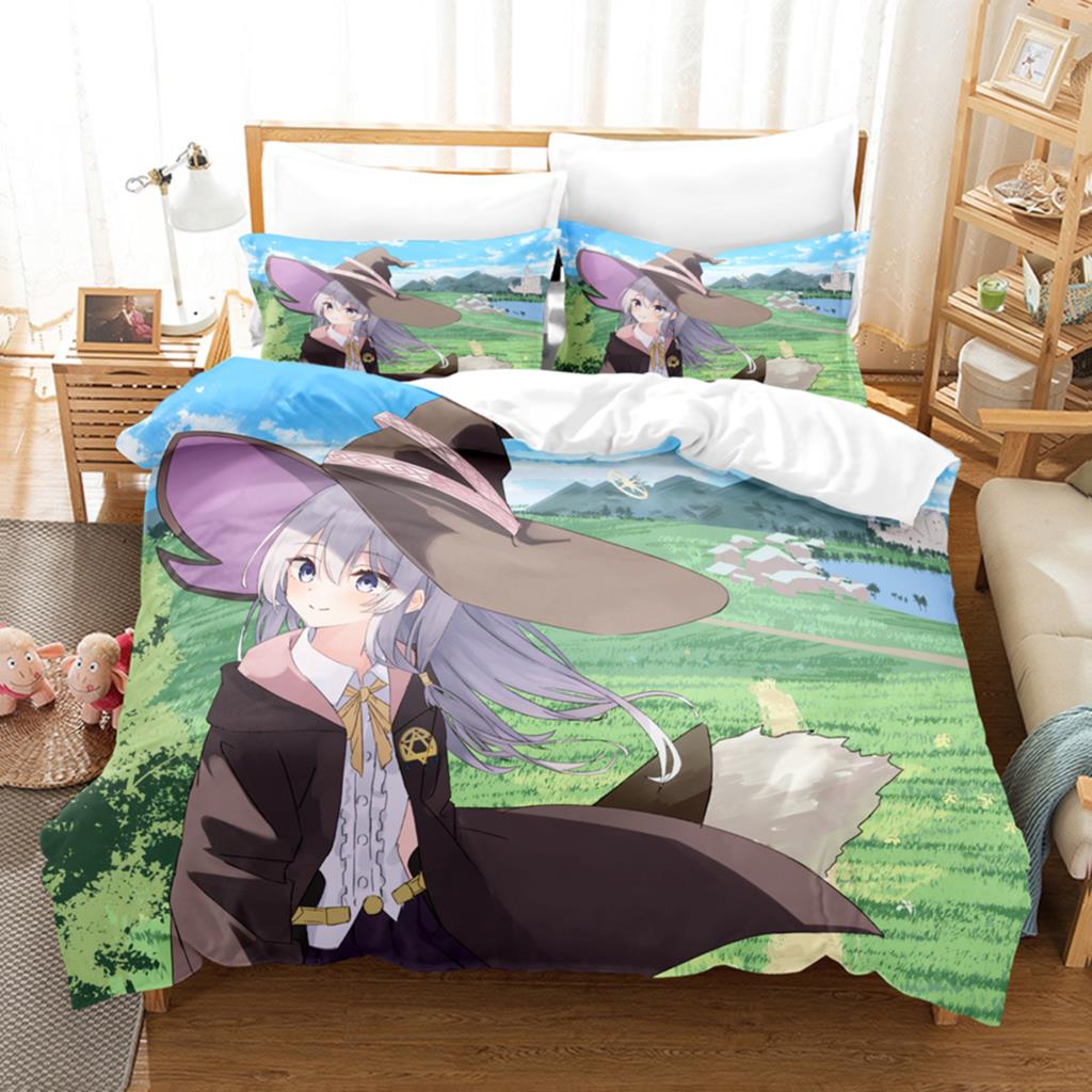 3D Print Anime Girl The Journey Of Elaina Bedding Sets Duvet Cover Set With Pillowcase Twin Full Queen King Bedclothes Bed Linen