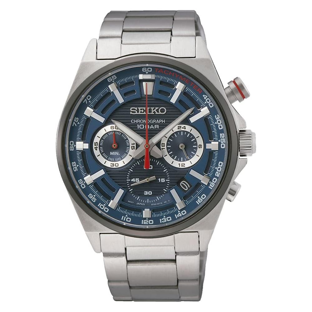 Seiko Chronograph Blue Men s Watch SSB407P1 Stainless Steel Water Resistant 100m