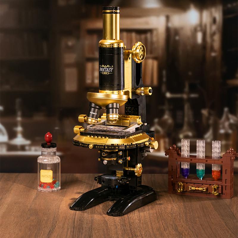 

New Pantasy Microscope Building Blocks Retro Collectible Educational Assembling Toy Tabletop Ornaments Children s Birthday Gifts WITH BOX