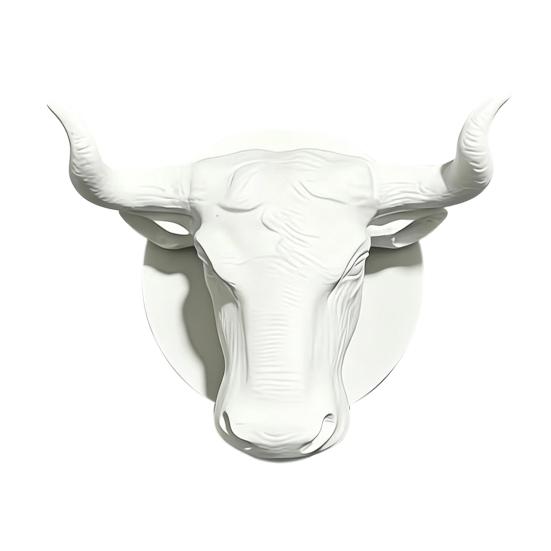 Unique Gift for Men Bull Head Hat Rack, Lightweight Wall-Mount Key Holder, Decorative Coat Heavy Duty PLA Wall Mount Hook, Retro Animal Hanger
