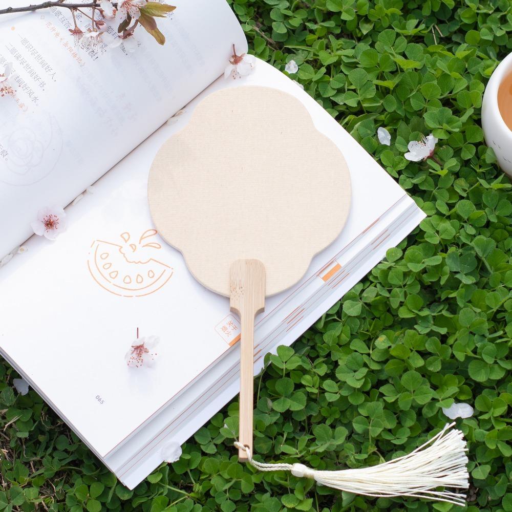 Xuan Paper Blank Painting Fans Round Summer Fan Photography Props Paper Hand Fan  Photo Props