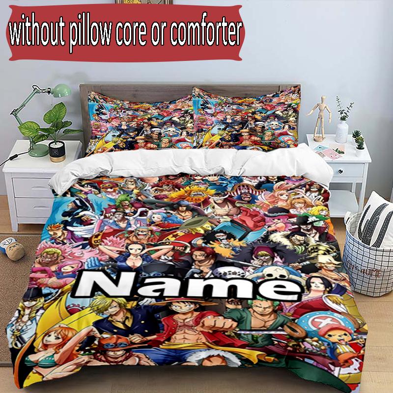 3pcs Duvet Cover Set (1*Duvet Cover + 2*Pillowcase, Without Core), Custom Name One Piece Pattern Bedding Set, Home Bedroom Decor Gift