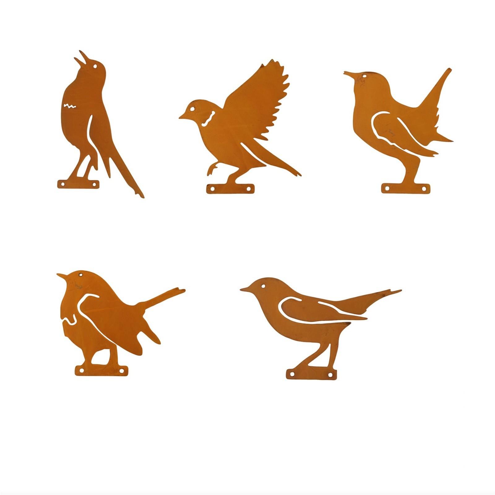 

5 шт. Статуэтка птицы, украшение для сада, подвесное украшение, украшение для патио, металлическая птица, железный шоколад One Size жёлтый