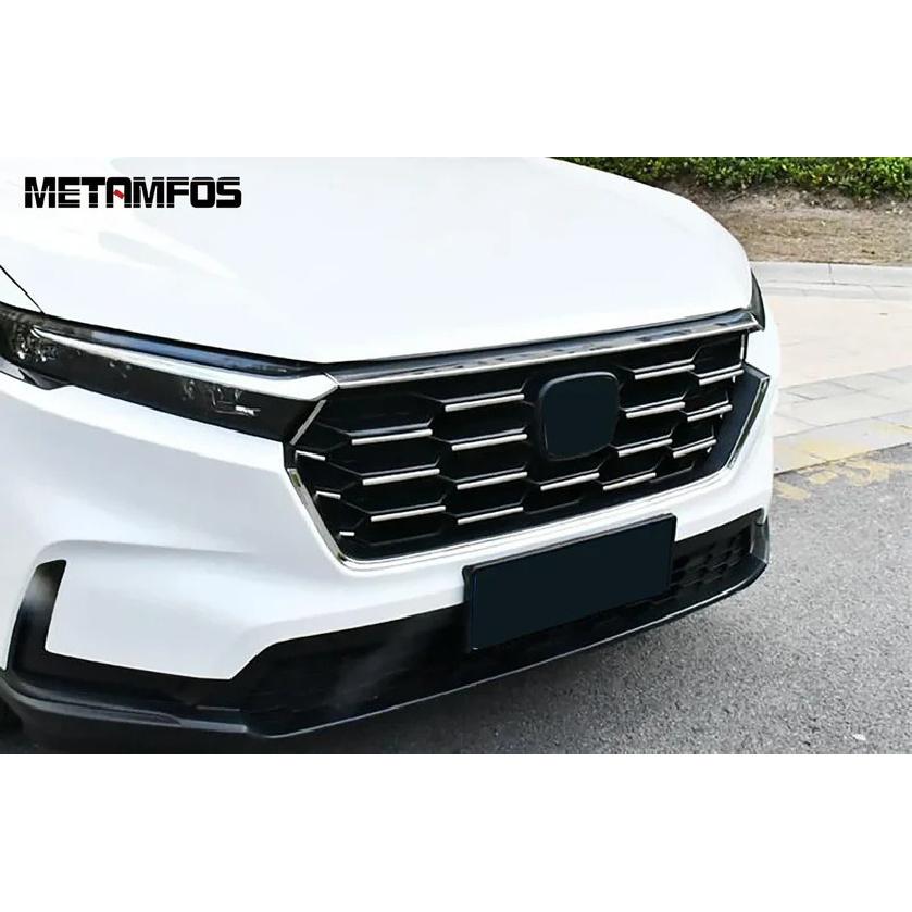 Front Center Grille Racing Grill Cover Trim Molding For Honda CR-V CRV  2024 2025 Stainless Steel Accessories Car Styling