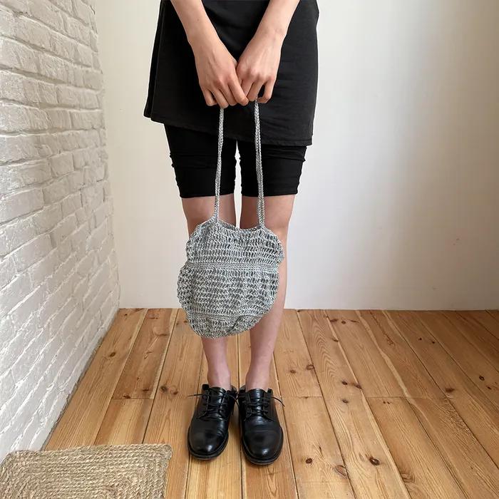 ROMANCE NET BAG IN SILVER