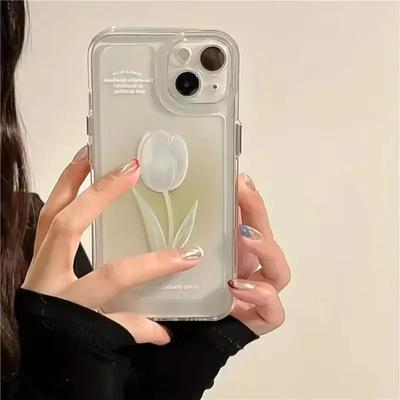 Tulpen Handyhülle Für iPhone 16e 13 11 12 14 15 17 Air 16 Pro Max 7 8 15 Plus Stoßfest Transparente Hülle Silikon Fundas