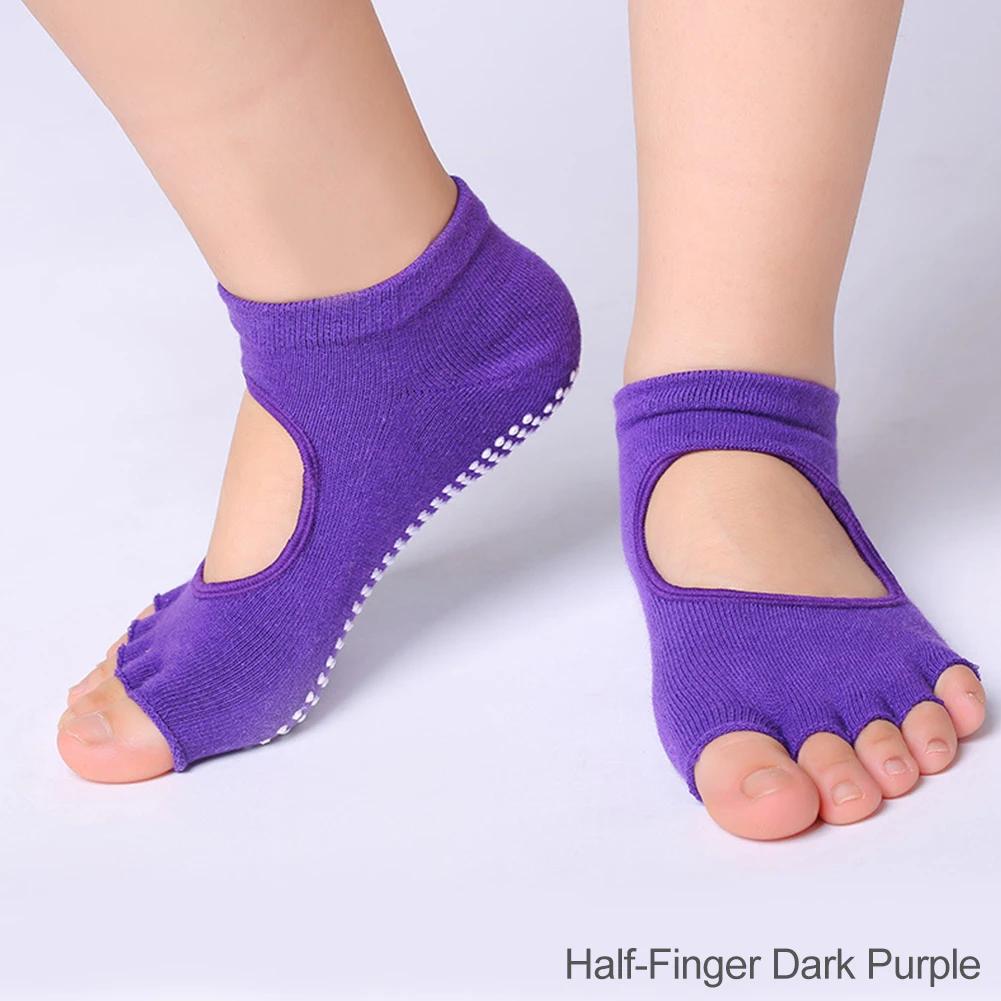 1Pair Grip Socks for Women, Non Slip Pilates Yoga Socks with Double Stripes Non Slip Socks for Workout, Ballet, Athletic Socks