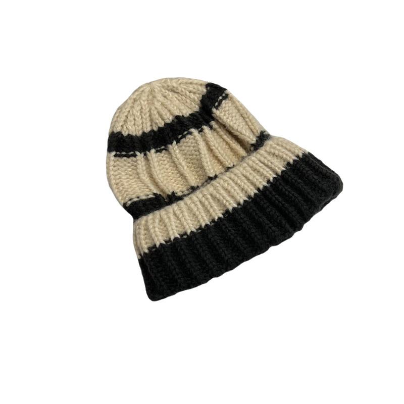 Big Head Circumference Japanese Style Woolen Hat Men Winter Warm Ear Protection Knitted Hat Women Face-lifting Pile Cap