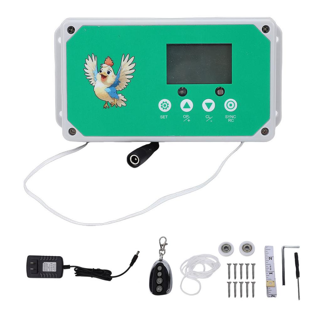 Apriporta Automatico per Pollaio con Timer Impermeabile IP44 Kit Motore Apriporta per Casa del Pollame con Telecomando per