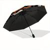 1pc Orange Stripes Tiger Cartoon Umbrella, Portable 3-Fold Compact Umbrella, Suitable for Camping, Hiking and Travel, Ideal Easter Birthday Gift