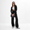 Europe, America autumn and winter new women's fashion suit hooded zipper knitted top thin strap trousers two-piece set women
