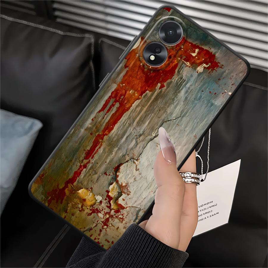 

Phone Cover Case for Oppo A15 A32 A16 A33 A71 A17 A32 A73 A53 A12 A36 A11 A37 A54 A18 A31 A72 A52 A9 A38 Retro Rust Marks OPPO A5s (AX5s)
