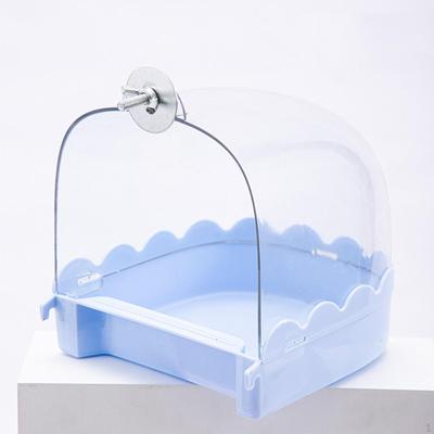 Bird Bath Bathtub Hanging Food Tray Shower Box Caged Parrot Bathing Tub for Budgerigar