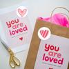 500 Sheets Per Roll - Valentine's Day Heart Stickers, Love Letters Greeting Cards Envelopes, Flower Bouquet Sealing Stickers