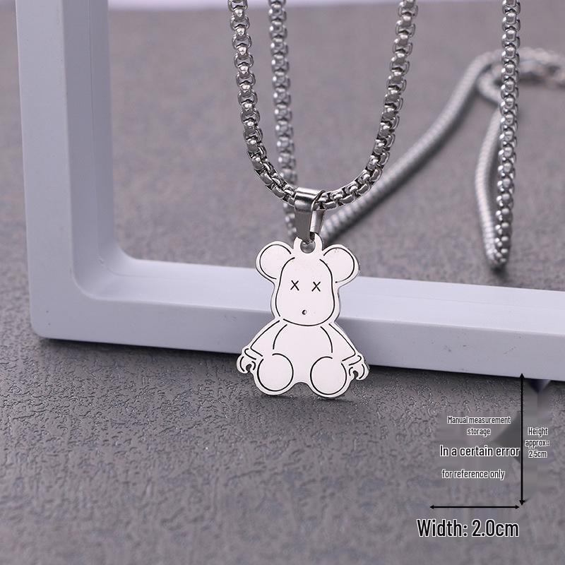 Creative Cartoon Bear Necklace with Movable Limbs - Zinc Alloy Pendant Jewelry