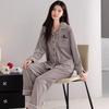 Pajamas women's winter anti-static island fleece thickened and fleece can be worn outside in autumn and winter casual loungewear women's suit