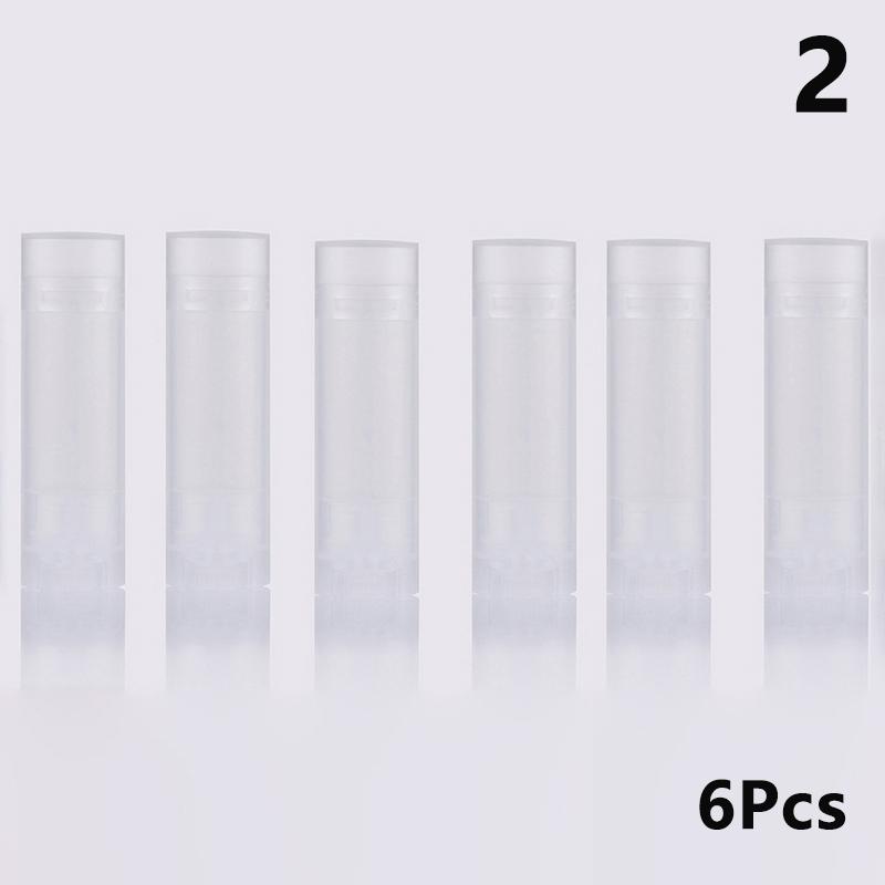 6Pcs/lot 4.5g Rotate Empty Oval Lip Balm Tube Plastic White Solid Perfume Deodorant Containers Portable Makeup Lipstick Tubes