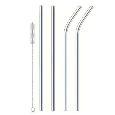 4Pcs Stainless Steel Straw with Cleaning Brush Replacement Straw Long Straws for Stanley 40oz Cup Accessories