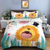 Cartoon Lion With Hat And Bird Print Soft Comfortable Duvet Cover Bedding Set Included 1*Duvet Cover 2*Pillowcases For Gifts
