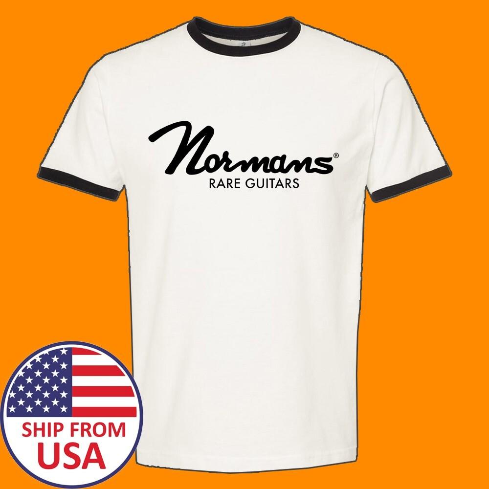 Normans Rare Guitars Men#039;s Ringer Black Size S to 3XL Unisex T-Shirt XL
