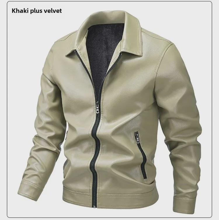 Men's Urban Motorcycle Leather Jacket - Trendy High-Quality Lapel Coat