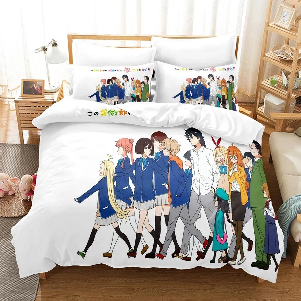 Comfortable Anime Print Duvet Cover Set With Duvet Cover And Pillowcases Twin Full Queen King Sizes For All Ages