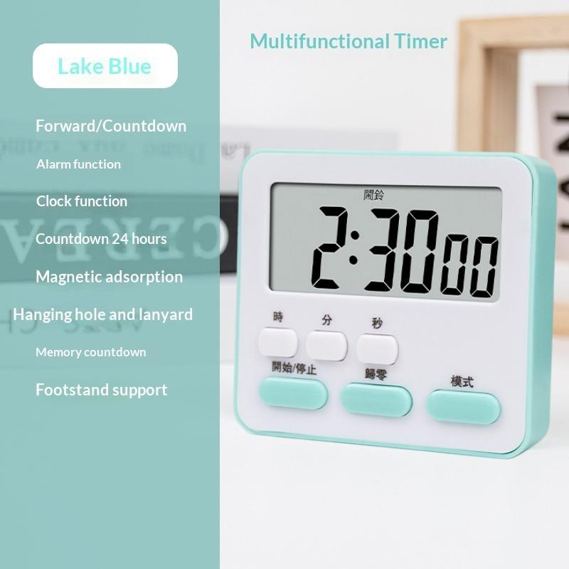 1Pcs Digital Display Kitchen Timer Cooking Alarm Clock Countdown Stopwatch Sleep Time Manager For Kids Students Home Use