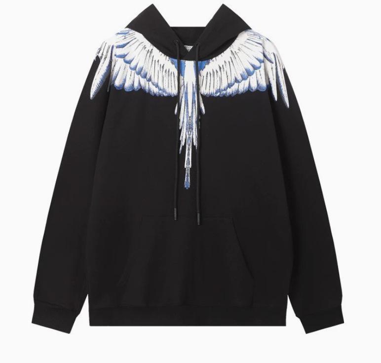 Felpa con cappuccio Marcelo Trendy Feathered Wings: Felpa girocollo unisex con motivo a fulmini e serpenti multicolore Phantom Wings.