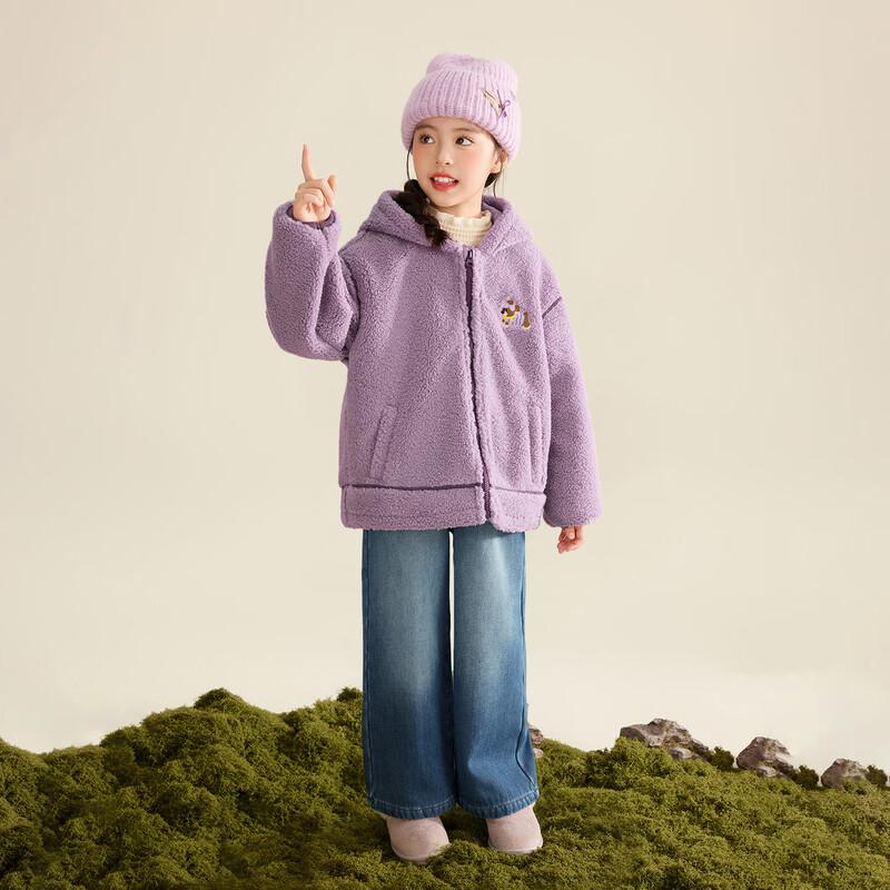 Little Inman Girls' Hooded Puppy Fleece Winter Jacket