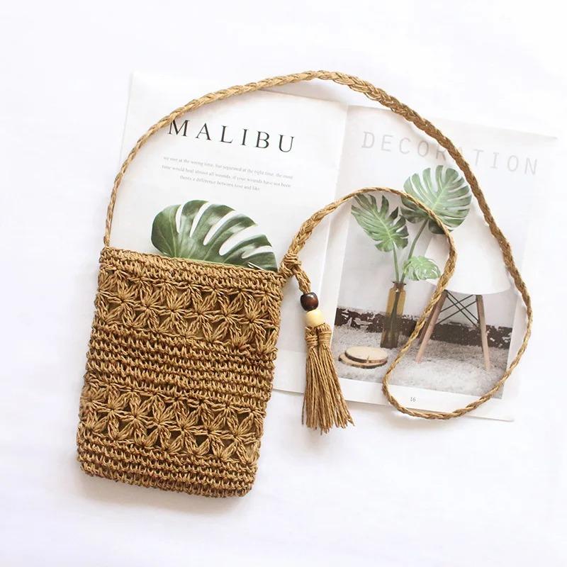 

New Small Fresh Crossbody Bag Women s Bag Straw Woven Shoulder Bag Niche and Versatile Woven Bag Simple and Fashionable Handbag светло-коричневого