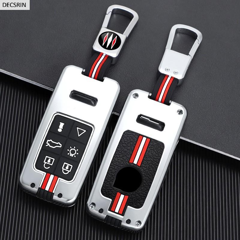 Zinc Alloy+Silicone Car Key Case Cover For Volvo XC60 V60 S60 S80 XC70 V40 5 6 Buttons Remote Key Protection Holder Shell