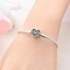 925 Silver Pink Heart Bracelet Shiny Zircon Fit Charms Silver 925 Bracelet DIY Jewelry Making Fine Gifts for Women