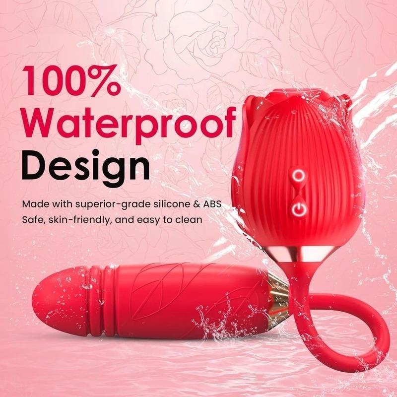 3in1 Thrusting Anal Vibrator Female Rose Sucking Clitoris Stimulator Dildo Licking Vagin Massager Masturbator Sex Toys for Women
