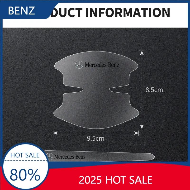 WTPEU1 For MERCEDES-BENZ AMG New 2025 8Pcs PVC Transparent Car Door Handle Wrist Bowl Trim Stickers For Mercedes Benz AMG W124 W202 W20