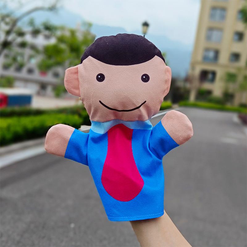 Family Plush Members Glove Puppet With Short Plush Preschool Entertainment Doll