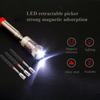 Iron Suction Rod, Magnetic Suction Rod, Telescopic Picker, Magnet with LED Light, Metal Parts, Magnetic Suction Tool