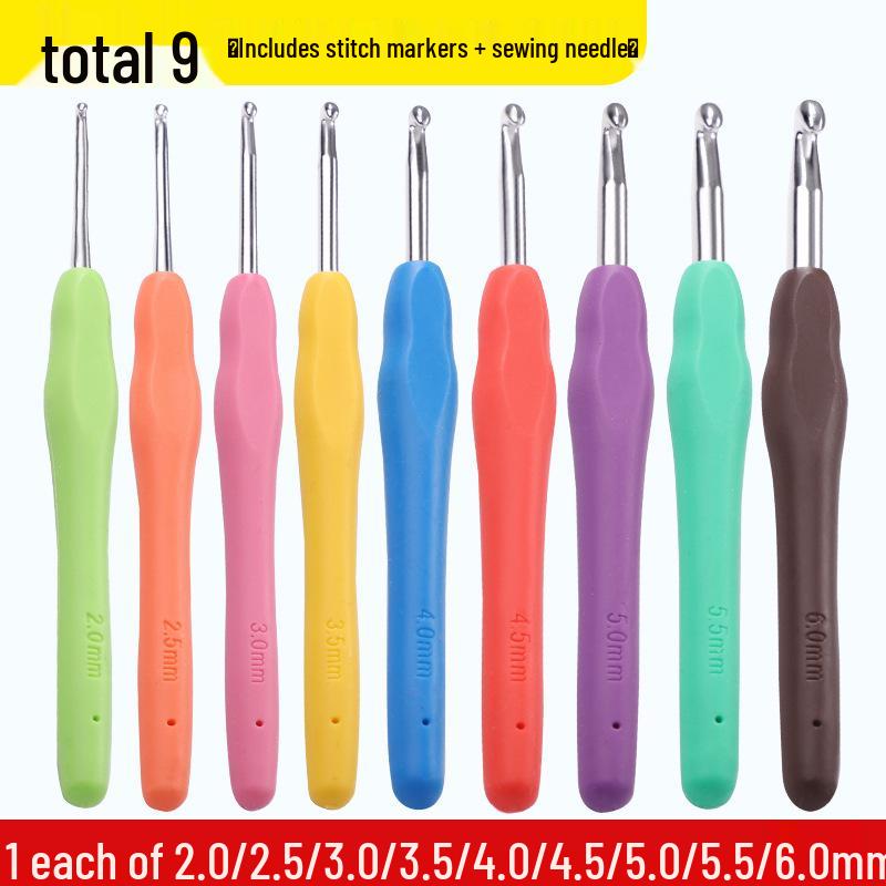 Soft Grip Crochet Hook Set: Handmade Yarn Dolls, Stainless Steel Needles & Knitting Materials