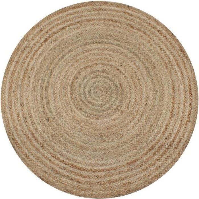 Tapis - vidaXL - Jute tressé - 120 cm - Rond - Naturel
