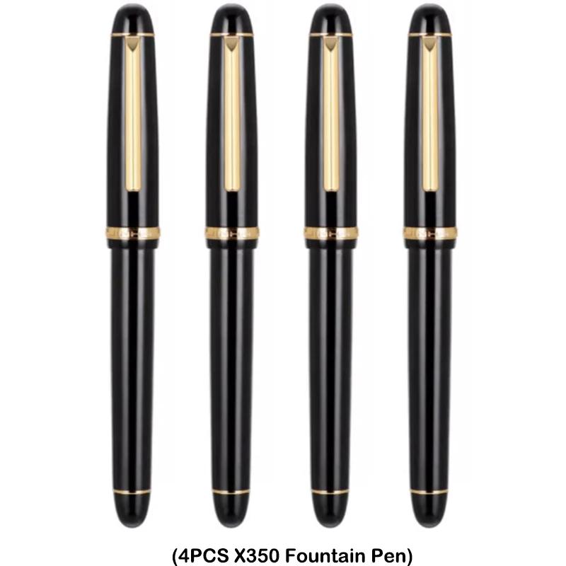 1/5 PCS JINHAO X350 Fountain Pen Calligraphy Metal Writing Ink Pen Golden EF F Nib Business Office School Supplies Stationery