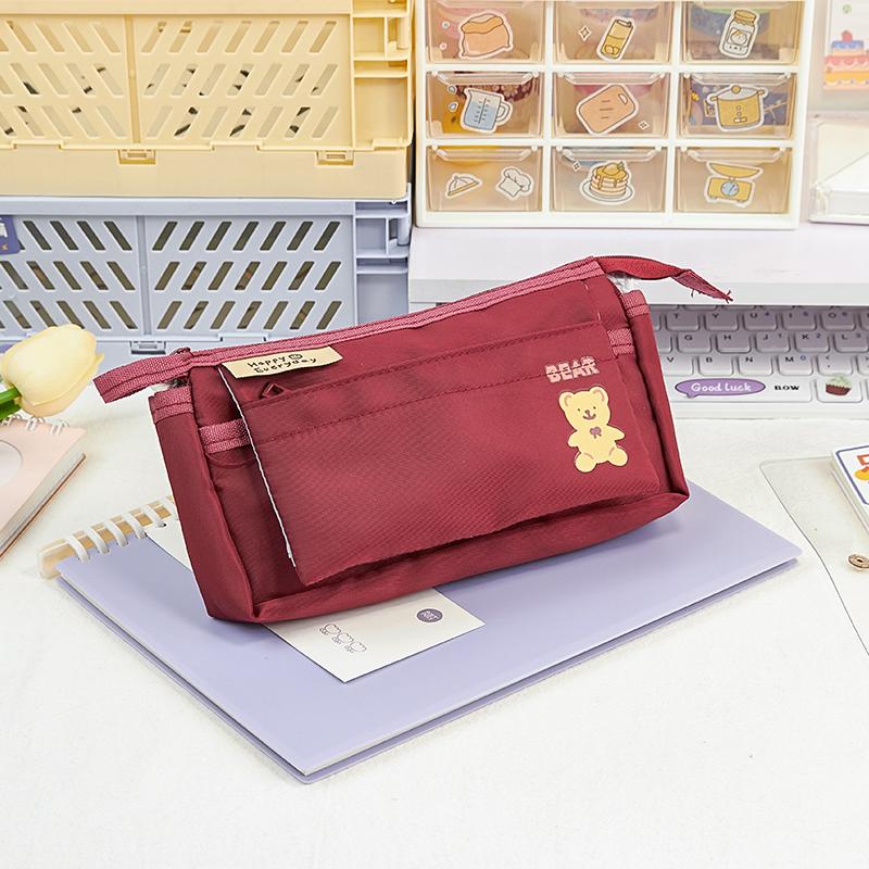 

Сумка-карандаш Hello Bear, чехол для ручек, милый мультяшный рюкзак, стильная ручная сумка для хранения, карман для школьных канцелярских принадлежностей