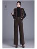 Women's 2025 Winter High-Waisted Woolen Silk Cotton Wide-Leg Pants: Loose, Warm, Drape, Hip-Covering Straight-Leg Design